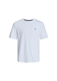 Resim Jack & Jones Jack&jones Paulos Erkek Beyaz Yuvarlak Yaka Tişört 12245087-WHT Beyaz 