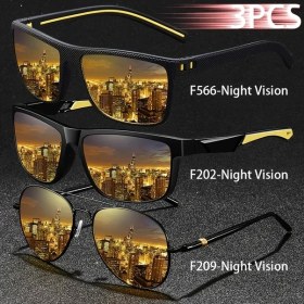 Resim Willowhaven 3pcs F566 F202 F209 Sporcu Güneş Gözlüğü Sarı Lens Gece Görüş Bisiklet Balıkçılık Koşu Dayanıklı 12+ 