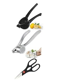 Resim Sağlıklı Plastik Pratik Limon Sıkacağı Limon Sıkacağı Portakal Narenciye Sıkıcı Sarımsak Ezici Makas Siyah 