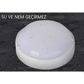 Resim Horoz Artos 20w Yuvarlak Beyaz Led Nem Su Geçirmez Banyo Bahçe Modern Tavan Lambası Beyaz Işık 6500k Beyaz 