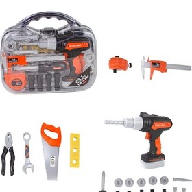 Resim Oyuncak Tamir Çantalı 22 Parça Pilli Matkap 