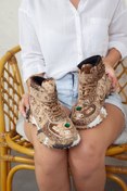 Resim Guja Kadın Taşlı Detaylı Kadife Bağcıklı Sneaker 