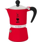 Resim Misda Store - Rainbow: 6 Cups Ocak Üstü Espresso Pişirici - 250ML - Kırmızı Renk - Alüminyum Gövde - Patentli Güvenlik Valfi - Tüm Ocak Türleri Için Uygundur (Indüksiyon Hariç) 