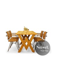 Resim Neiwel Garden Venus Doğal Ahşap Bahçe Yemek Masası-100-220 Açık Ceviz 