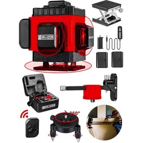 Resim Graizer Alman 128 Vf 12 Köşe Otomatik Hizalama Lazer Metre 360 Derece Yatay Dikey Çapraz Kumandalı Çantalı 