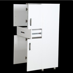 Resim Çok Amaçlı Dolap 150 Cm Hard Parlak Beyaz Suntalem 4Raf 1Çekmece 