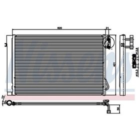 Resim WISCO 6930038 Klima Radyatörü Mt-At 620X401X16 Mm Bmw 1 Serisi E81. E82. E87. E88. 3 Serisi E90. E91. E92. E93. X1 E84. Z4 E89 03-15 Benzinli 
