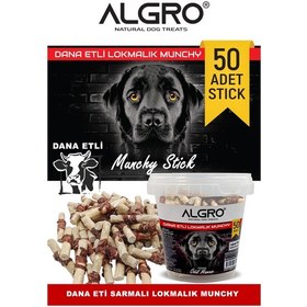 Resim Algro Dana Etli Lokmalık Munchy Stick 50 Adet Kapaklı Kova Ambalaj 