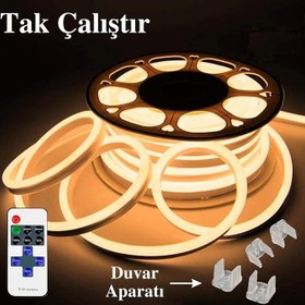 Resim Gün Işığı Neon Şerit Led - Esnek, Tak Çalıştır Kumandalı - Parlaklık Ayarlı (Ölçü Seçeneği) (4 Metre) 