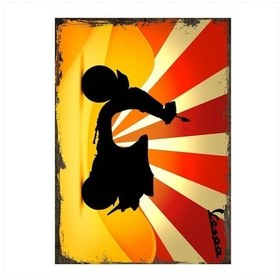 Resim Bandana Ahsap Tablo Vespa 