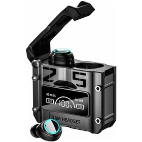 Resim Spactz M25 Kulaklıklar 5.2 Kablosuz Bluetooth ile Uyumlu Dokunmatik Ekran Dijital Gürültü Azaltma Binoral Oyun Kulaklıkları Siyah 