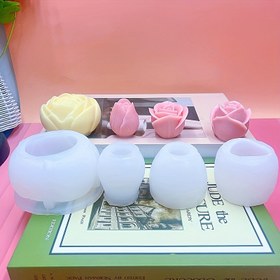 Resim DIY Gül & Lale Silikon Kalıp - Aromaterapi Mumları, Alçı El Sanatları ve Dekorasyonlar İçin Dikdörtgen Şekilli Çiçek Desenli Ev Dekoru 