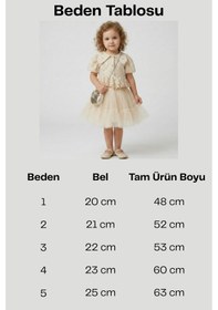 Resim Cantoy Kız Bebek Krem Nakışlı Bebe Yaka Payetli Dantelli Takım 