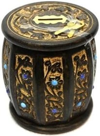 Resim Eskitme Ahşap Kilitli Fıçı Kumbara, 47004 