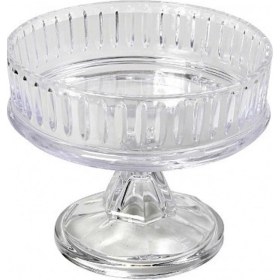 Resim Jenisa El Yapımı Cam Pupa Ayaklı Kurabiyelik Sunum Kasesi 19X11,5 cm 