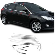 Resim Ford Focus Uyumlu Hatchback 2011 2018 Cam Çıtası Krom 