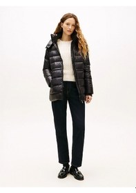 Resim Tommy Hilfiger Gloss Hw Down Waıst Reg Coat Kadın Siyah Mont - Ww0ww47355 Siyah 