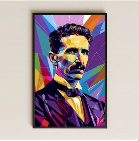Resim Nikola Tesla Pop-art Tasarımlı Şeffaf Pleksi Tablo 