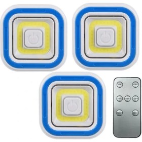 Resim PM-6936 Cob Ledli Pilli Uzaktan Kumandalı Üçlü Lamba 