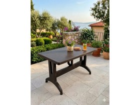 Resim Evko Mobilya Plastik 70X120 Masa, Plastik Masa, Bahçe Balkon Teras Masası, Kare Masa, Dış Mekan Masası 