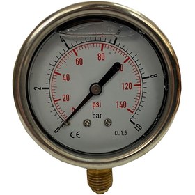 Resim Basınç Ölçer | 0..10 Bar | 63 Gliserinli Alttan – Manometre 