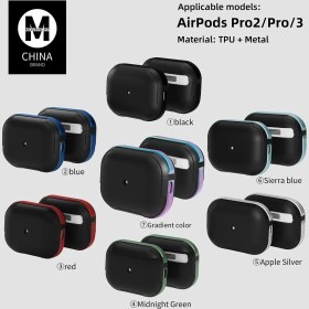 Resim Gray Line Gry Airpods Pro 2 (2.nesil) Mo-A8 Armor Kılıf - Sierra Blue Nel1 