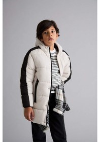 Resim Defacto Erkek Çocuk Su İtici Kapüşonlu Polar Astarlı Parka E9387a825wnbg757 Bej-bg757 