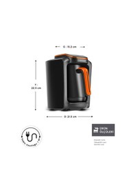 Resim Karaca Hatır Neo-S 5 Fincan Kapasiteli Tangerine Sütlü Türk Kahve Makinesi 