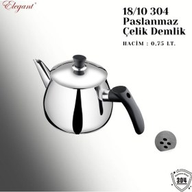 Resim Küre Mini Boy Bakalit Kulplu Çaydanlık Takımı-siyah Siyah 