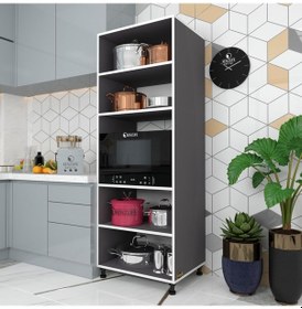 Resim Kenzlife fırın dolabı müzeyyen gri 180*65*50 mutfak XLARGE ayaklı 