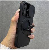 Resim Turcoshop11 İphone Uyumlu 13 Pro Kasa Lüks Pencere 360 Döner Görünmez Askı Manyetik Şarj Çarpma Dayanıklı Siyah 