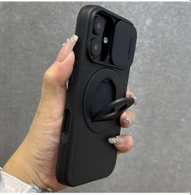 Resim Turcoshop11 İphone Uyumlu 13 Pro Kasa Lüks Pencere 360 Döner Görünmez Askı Manyetik Şarj Çarpma Dayanıklı Siyah 