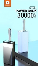 Resim coverzone Powerbank Kaliteli Orjinal MarkaLed Işıklı Şarj Durumu Göstergesi Taşıma İpli 30000 mAh ve 40000 mAh Ofiste Evde Tatilde Kampda Araba Kolayca Yanında Taşı Güç Bankası Wuw (30000) 