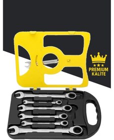 Resim Premium Mafsalsız Cırcırlı Anahtar Takımı 7 Parça Profesyonel Kullanım İçin Kaliteli Set 