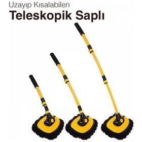 Resim Periboia Teleskopik Saplı Kuru Islak Oto Yıkama Fırçası 