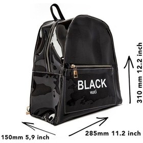 Resim Renkli Şeffaf Sırt Çantası Siyah 