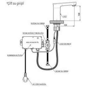 Resim Gpd Flb13-R Çift Su Girişli Fotoselli Lavabo Bataryası Rose Gold 