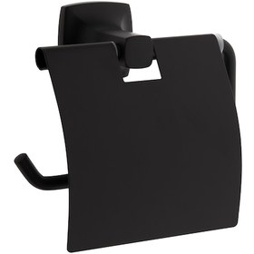 Resim VitrA Base 400 Mat Siyah Kapaklı Tuvalet Kağıtlığı A4412336 
