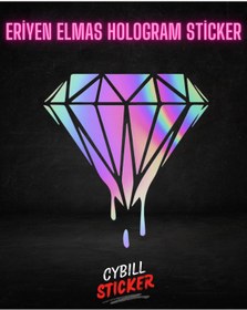 Resim CybillStore Eriyen Elmas Hologram Sticker 20x23 CM Akışkan Elmas Holografik 1 Adet 