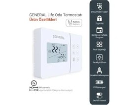 Resim HT340S Kablolu Günlük ve Haftalık Programlanabilir Oda Termostatı 