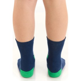 Resim Denokids Tırtır Dinozor Erkek Çocuk Lacivert Yeşil Soket Çorap 2 Çift Takım 