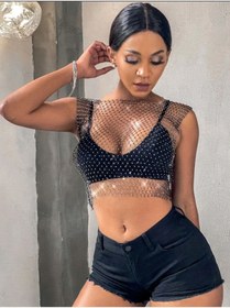 Resim BF Bikini Fashion Taşlı File Crop 