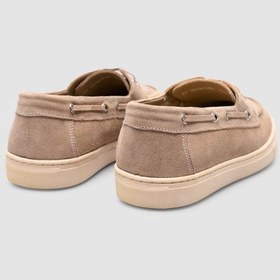 Resim Monamae %100 Hakiki Deri Kremsüet Kadın Loafer Krem 