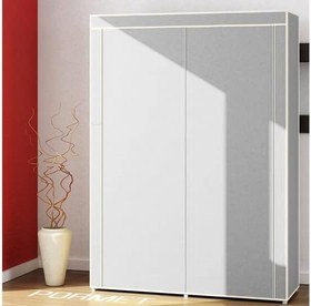 Resim 2 Bölmeli Plastik Bez Dolap, Bez Ayakkabılık - GRİ 