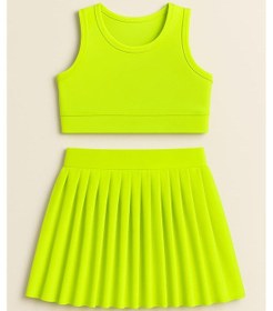 Resim My Kids Wear Kız Cocuk Sort Eteklı Mayo Takımı 4 -14 Yas 11896 Yeşil - Sarı 