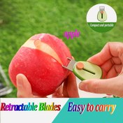 Resim 1 Adet Kompakt Katlanabilir Meyve Soyucu - Taşınabilir, Çok Amaçlı, Elde Taşıması Kolay, Elmalar ve Daha Fazlası için Düz Bıçaklı Gıda Güvenli Plastik, Kamp Mutfak Aleti | Ergonomik Tasarım | Dayanıklı Mutfak Gereci 