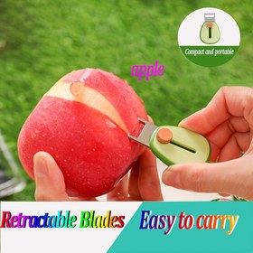 Resim 1 Adet Kompakt Katlanabilir Meyve Soyucu - Taşınabilir, Çok Amaçlı, Elde Taşıması Kolay, Elmalar ve Daha Fazlası için Düz Bıçaklı Gıda Güvenli Plastik, Kamp Mutfak Aleti | Ergonomik Tasarım | Dayanıklı Mutfak Gereci 