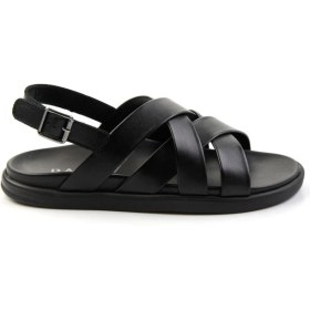 Resim Bambi Siyah Leather Erkek Sandalet E05863955543 