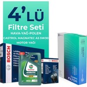 Resim Bosch Kia Ceed 1.4 Benzin Filtre Bakım Seti Castrol Motor Yağlı (2018-2022) 4 Lü 