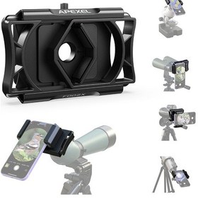 Resim Springsun Apexel Apl-f002x Teleskop Telefon Adaptörü 360 Dönebilen Teleskop Telefon Tutucu Monoküler Mikroskop Gözlem Binoküler Fotoğraf 